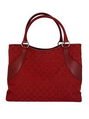 Gucci GG Canvas Red Shoulder Tote Bag